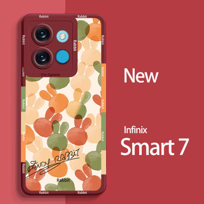 เคสสำหรับ Infinix Smart 7เคสโทรศัพท์ใหม่ซิลิโคน Ins Advanced Sense Lens-In-One แบรนด์ป้องกันการตกการ์ตูนน่ารักสร้างสรรค์น้ำขึ้นเคสโทรศัพท์เคสมือถือลายแมวลูกกวาดคนดังโดยเฉพาะ