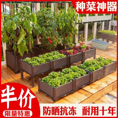 [COD] Vegetable production wholesale balcony vegetable planting box outdoor garden roof simple family plastic flower