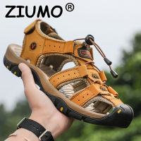 ZIUMO รองเท้าแตะหนังสำหรับผู้ชาย,รองเท้าแตะชายหาดใส่อยู่บ้านรองเท้าแตะรองเท้าแตะลำลองกลางแจ้งสำหรับผู้ชาย (คุณภาพสูง)