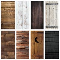 Retro Wooden Door Stickers Adhesive Vintage Wood Grain Photo Wallpaper For Living Room DIY Full Door Mural Cover Art Poster Home