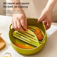 【CW】 19CM Silicone Microwave Baking Bowl Reusable Fried Basket Non Stick Air Fryers Tray Bakeware Accessories