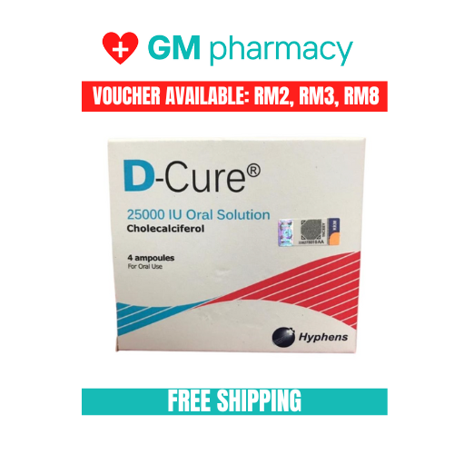 [FREE SHIPPING] GM PHARMACY DCURE 25000 IU Oral Solution 1ml x 4 [EXPIRY 07/24] Lazada