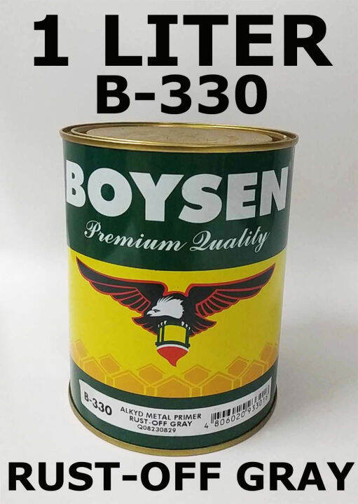 BOYSEN RUST OFF GRAY B-330 ( 1 LITER ) ALKYD METAL PRIMER RUST-OFF GREY