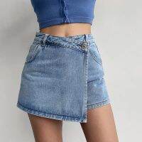 Mini Denim Skirts Women Slim Chic Vintage New Summer Asymmetrical Streetwear Design Ulzzang Student Harajuku Y2k Faldas