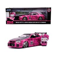 JADA 1:24 Alloy Car Model Hello Kitty Nissan GTR34 Skyline Collection Ornament