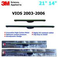 ใบปัดน้ำฝน 3M Silicone Model สำหรับ Toyota Vios 2003-2006 ขนาดใบ 21"+14 "  สินค้าระดับพรีเมี่ยม หรูหรา สวยงาม ทนทาน คุณภาพดี