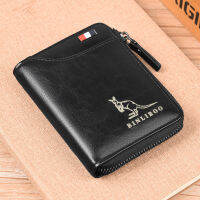 Mens Wallets Genuine Leather Wallet RFID Anti Theft Male Business Card Holder Travel Money Bag Purse Zipper Wallet Men