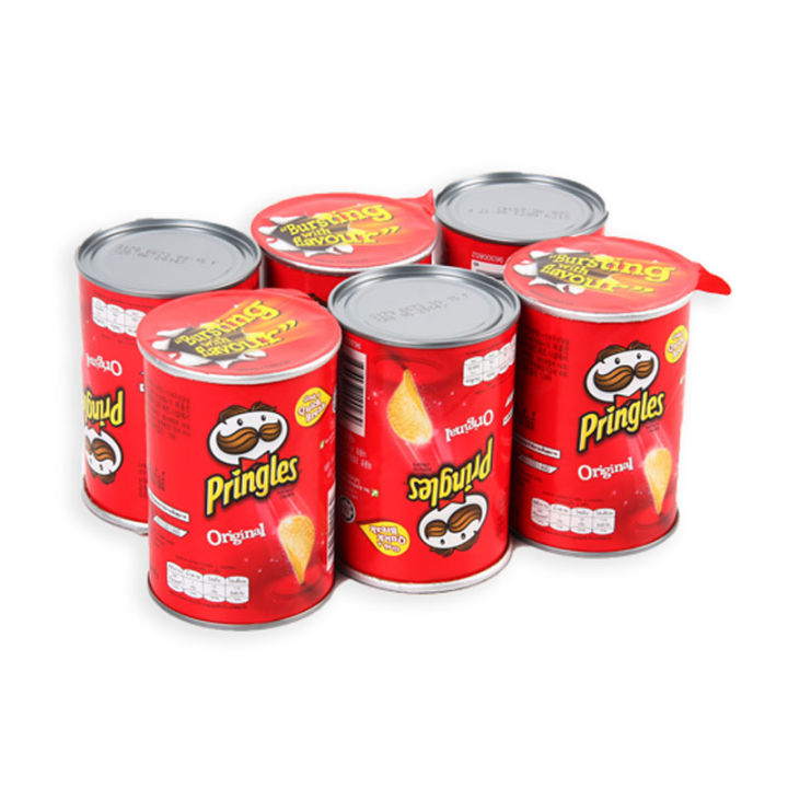 Pringles Potato Chips Original 42 g x 6 Cans.พริงเกิลส์ มันฝรั่งทอดกรอบ รสดั้งเดิม 42 กรัม แพ็ค 6 กระป๋อง