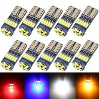 ﹍☑ 10PCS Led W5W T10 Car Led Signal Lamp 501 194 Bulbs 4014SMD Clearance Lights Reading Lights Interior lights 6000K 12V