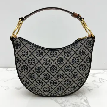 T Monogram Jacquard Crescent Bag: Women's Handbags, Hobo Bags