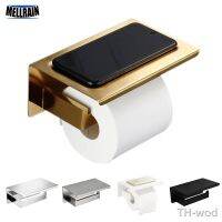 【hot】❖▫✓  Brushed Gold SUS304 Toilet Paper Holder With Shelf Hardware Accessories Tissue / Color