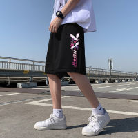 Summer Casual Shorts Mens Ins Fashion nd Solid Color Simple Color Contrast Patchwork Loose Straight Drooping Five-Point Sports Pants