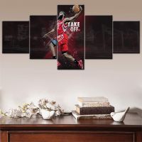 5 Panel Houston James Harden Basketball Basketball Sports Pictures Paintings Art Home Decor Wall No Framed Room Decor Canvas