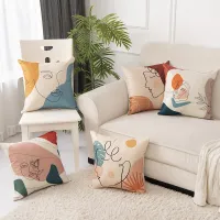 【LZ】 45x45 Cushion Cover Pillow Creative Abstract Art streak Face Pillowcase Sofa bedroom Decor Throw Pillows for Home Car Decorative