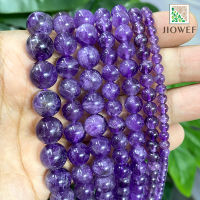 Natural Stone Smooth Purple Amethysts Round Beads Diy celet Accessories for Handmade Jewelry Making 15" Strand MM