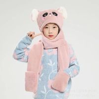 [COD] Manufacturers ear can move hat scarf winter dinosaur rabbit ears parent-child models male and female adult three-piece set wholesale