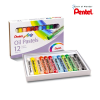 Pentel สีชอล์ค 12 สี PHN-12AS (Oil Pastels)