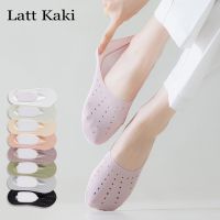 5 Pairs Women Sock Slippers Thin Summer New Breathable Hollow out Anti-slip Socks Korean Style Plain Invisible Socks For Women Socks Tights