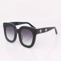 Black acetate cat eye sunglasses women with stars fashion square women sunglasses