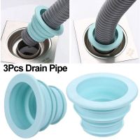 3Pcs Soft Drain Pipe Washing machine Pipe Connector Tools Sealing Plug Hose Bathroom Kitchen Anti-odor Telescopic Sewer Pipe Traps Drains