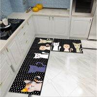 Cute Animal Printed 2pcsset Kitchen Floor Mats Anti-slip Bedroom Long Rugs