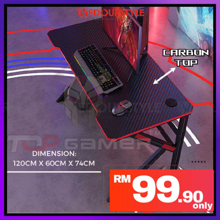 TOP GAMER Carbon Gaming Table Desk /Office Table/Game Table/Study Table