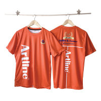 เสื้อคอกลม ไซส์ M - L - XL (T-SHIRT ARTLINE) ผลิตภัณฑ์เสื้อผ้ากีฬา สีส้ม  เนื้อผ้าดี รีดง่าย แถมฟรี ถุงผ้า Artline  1 ใบ