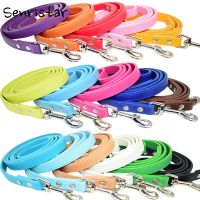 【LZ】 PU Leather Dog Leash Pets Dog Collar and Leash Rope Solid Running Buldog Belt Puppy Cat Dog Harness Lead Leashes for Small Dogs