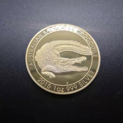 เหรียญชุบทองรูปเหยี่ยวจระเข้ไร้สาย2015 N ขนาด1ออนซ์1เหรียญดอลลาร์ของขวัญของชำร่วยคุณภาพสูง