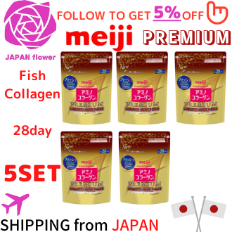 Bundle of 5 Meiji Amino Premium Collagen Refill 28days 196g x 5 100% ...