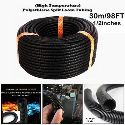 98ft Polyethylene Split Wire Loom Conduit Tubing Sleeve Cable Protection For Automotive Marine Industrial Wiring Applications Electrical Circuitry Par