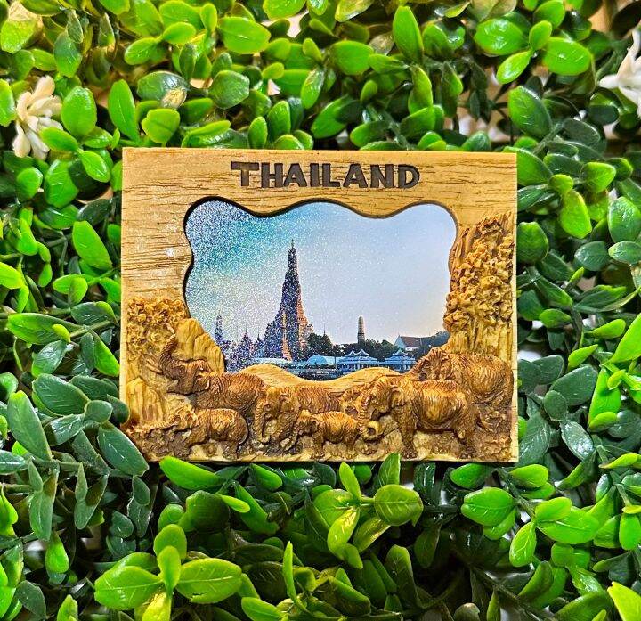 souvenir-thailand-magnet-ของที่ระลึกไทยกรอบช้าง-ของฝาก-ของตกแต่งบ้าน-แม่เหล็กติดตู้เย็น-ของสะสม-เลือกลายช้างคละภาพ