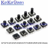 ◊ 100Pcs 12x12x11/12/13/14/15/16/17/18/19/20/21mm Through Hole Micro Push Button Tactile Tact Momentary Switch 12x12 mm DIP-4 4PIN