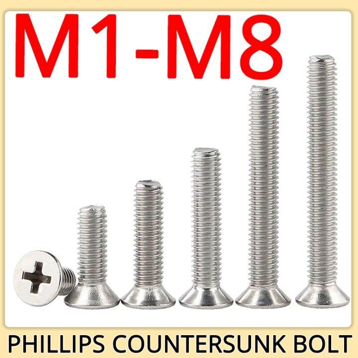 m1-m1-2-m1-4-m1-6-m2-m2-5-m3-m4-m5-m6-m8-phillips-flat-head-machine-screw-metric-thread-countersunk-bolt-304-stainless-steel