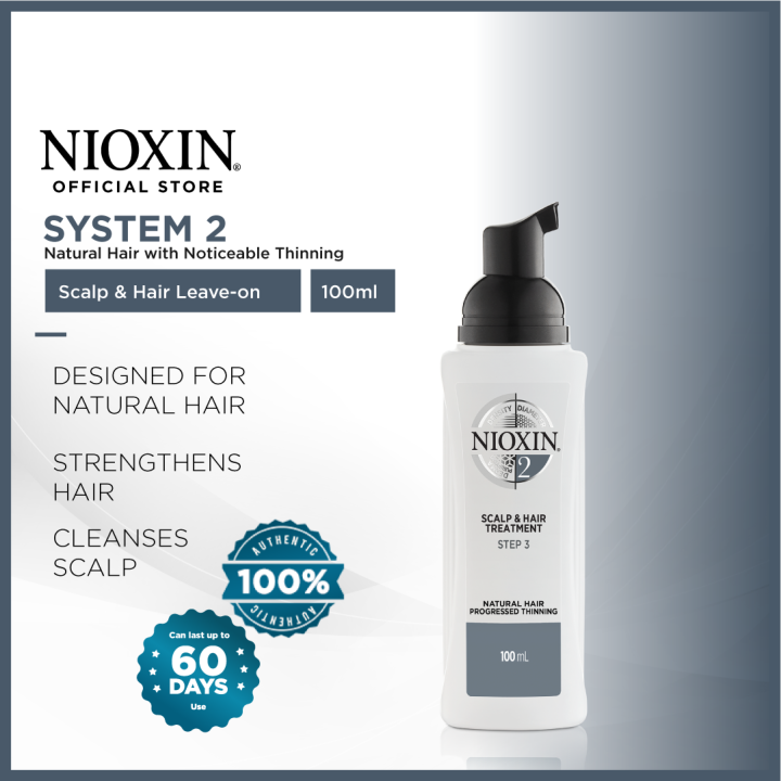 NIOXIN [System 2] Scalp & Hair LeaveOn Treatment for Natural Hair with Noticeable Thinning
