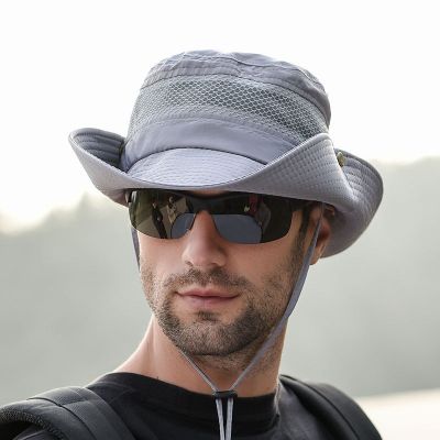 【CC】 Men Outdoor Fishing Hat Wide Brim Beach UV Protection Cap U53
