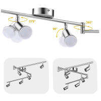 Surface Rotatable 6 Head Ceiling Light GU10 Base LED Bulbs Wall Sconces Living Room Cabinet Spot Lighting Siliver Lamp