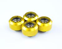 (4 PCS) Revolver- Straight Knurled Grip - Anodized Gold- (4PK) Compression Fitting 3/8in. ID x 1/2in. OD