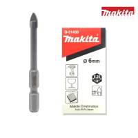 Makita ดอกเจาะกระจก,ดอกเจาะกระเบื้อง, ขนาด 6x65มม. ก้านHEX รุ่น  ( D-31435 ) ดอกเจาะที่ช่างส่วนใหญ่ไว้ใจเลือกใช้ !!