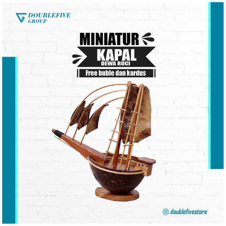 PRODUSEN Kerajinan Miniatur [KAPAL] Kayu Jati- Hiasan Pajangan Dekorasi