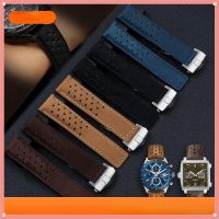 Suitable For 20/22Mm Genuine Frosted Leather Watchband Accessories Strap CARRERA AQUARACER Monaco F1 Belt Fold Buckle 0413