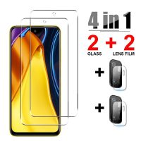 【A PRETTY】4in1Glass ForPocoX3F3หน้าจอ ProtectorLens Temperedon Poco M3X3 NFC F3แก้ว