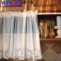 【YD】 1pcs Rod Cotton Voile Short Curtain Half-Curtain Bottom Hollow Lacework Drapes QT039H