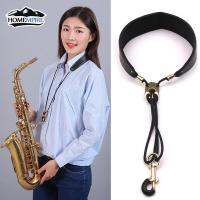 Homempire Saxophone สายหนังสายคล้องคอ Sax พร้อมอุปกรณ์เสริมแผ่นหนานุ่มปรับได้