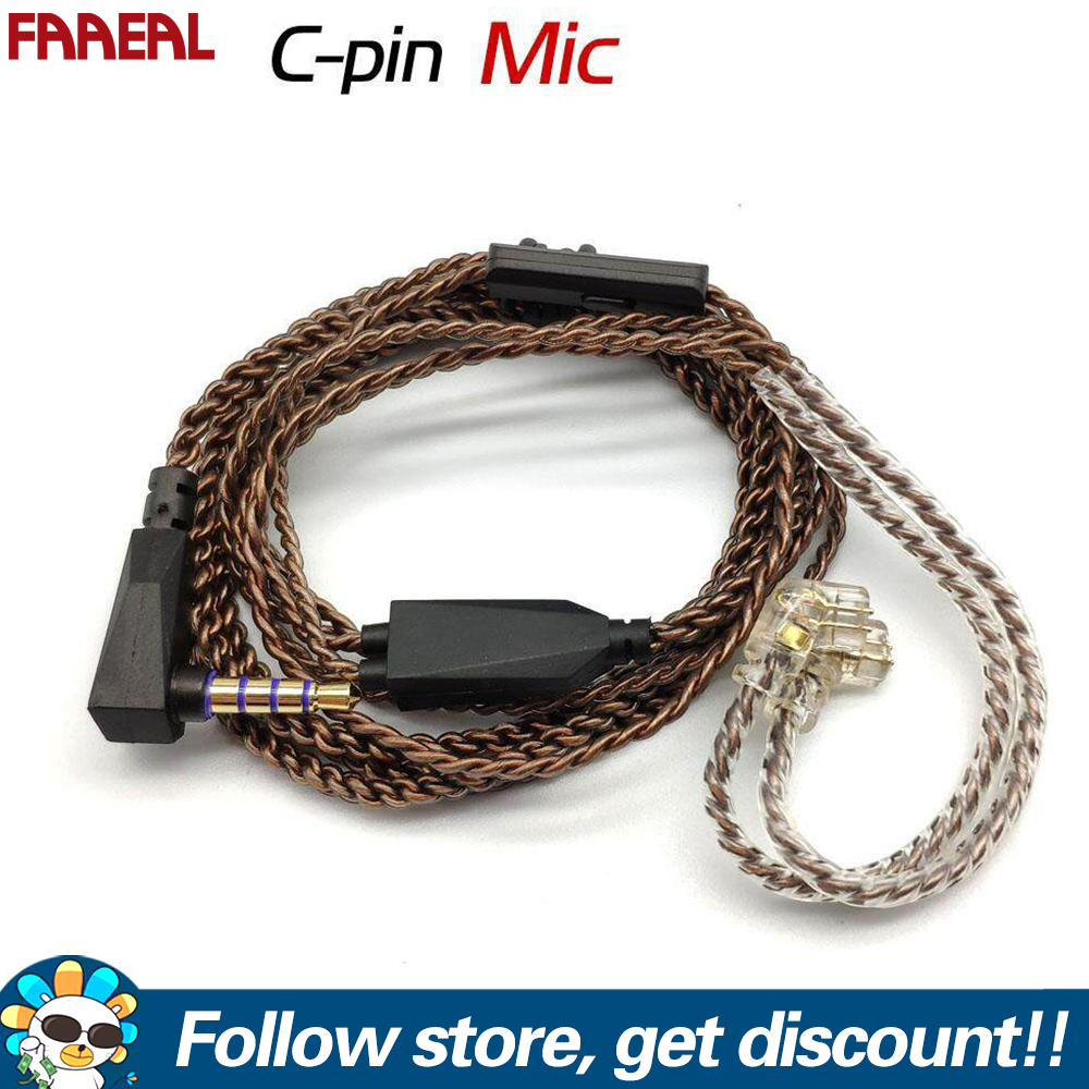 Oxygen-free Copper Audio Earphone Upgrade Cable Cord For KZ ZS5 ZS6 ZSR ZS10 ZST 