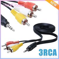 PETIYOUZA 1M ดีวีดีทีวี ชายไปชาย วิดีโอเสียง สาย AUX แจ็ค 3.5 มม. ถึง 3 RCA สายอะแดปเตอร์ สาย AV