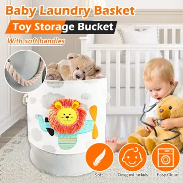 Baby Laundry Basket Sundries Storage Basket Foldable Toy Storage Bucket  Dirty Clothes Container Folding Cartoon Animal Box laund