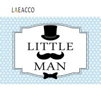 【Explosion umbrella】 Laeacco Baby Shower Birthday Party Little Man Hat Beard Dots โปสเตอร์การถ่ายภาพพื้นหลังการถ่ายภาพฉากหลังสตูดิโอถ่ายภาพ