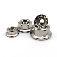 ✆◙▤ 2/5/10/25pcs M3 M4 M5 M6 M8 M10 M12 DIN6923 Stainless Steel Hexagon Hex Head Serrated Spinlock Flange Lock Nut