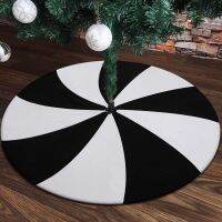 Christmas Tree Skirt Carpet Balck White Lolypop Design Floor Mat For Home Xmas Tree New Year Decor Xmas Tree Apron Ornament